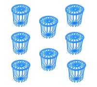 CLISPEED Cage Accessories for Birds and Parrots 8pcs Blue Parrot Plastic Fruit and Vegetable Feeding Basket, Bitten Resistant and Odourless Food Storage Rack for Pet Feeding