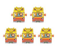 CLISPEED Candy Boxes with Safe to Use Storage Feature 5 Pcs Yellow Bus Shaped Paper Material for New Year's Party Or Christmas Snack and Packaging