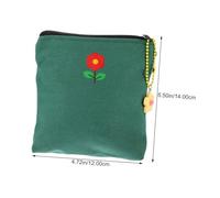 CLISPEED Canvas Hair Tie Storage Bag with Chain Multipurpose Coin Purse for Menstrual Pads and Small Essentials Lightweight Zipper Wallet for Travel Daily Use and Business Random Color