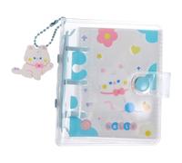 CLISPEED Cartoon Mini Photocard Binder Photo Album with 10 PVC Sheets, Small Three-Ring Loose-Leaf Album for Storing Photos and Documents, for Family and Travel Use