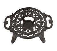 CLISPEED Cast Iron Teapot Warmer with Dual Handles Heavy Duty Decorative Candle Holder Tripod Rack for Brewing Tea Coffee Milk Heat Retention Suitable for Home Office