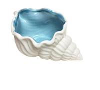 CLISPEED Ceramic Conch Shape Flowerpot 13X7X6Cm White Succulent Pot Desktop Plant Container Home Decoration Shell Planter for Table Centerpiece