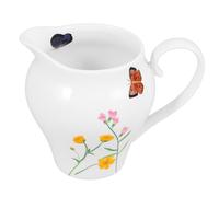 CLISPEED Ceramic Creamer Pitcher 290ml Small Milk Jug with Comfortable Touch for Frothing Latte in Coffee Shops and Western Restaurants, Stylish White Porcelain Milk Froth Jug