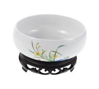 CLISPEED Ceramic Hydroponic Plant Pot for Indoor Gardening Lotus Bowl with Plastic Base Tailored for Narcissus and Pothos Supports Root Growth Air-purifying Minimalist Planter