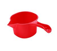 CLISPEED Ceramic Slurry Ladle with Thickened Plastic Handle Long Spout Water Scoop for Home Use Multipurpose for Bathing Watering Plants and Ceramic Mold Grouting Red
