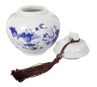 CLISPEED Ceramic Tea Canister for Loose Tea and Coffee Storage Jar with Airtight Lid Portable Size and Grains Dry for Organised Food Storage