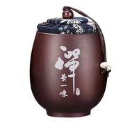 CLISPEED Ceramic Tea Jar Elegant Rustic Chic Coffee Tone High Hardness Non-Absorbent Sealed Tea Container for Home Kitchen Desktop Adornment