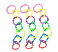 CLISPEED Chain Links Set for Boy Girl and Newborns Early Learning Enhances Logical Thinking and Spatial Awareness Educational Teething Ring Connectors for Strollers and Travel