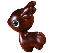 CLISPEED Chic Wooden Elk Ornament for Home Decor Creative Deer Figurine for Desktop Shelf Table Lightweight Wood Craft Unique Indoor Decorative Sculpture for Living Office Bedroom