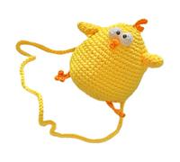 CLISPEED Chick Shaped Woven Crossbody Purse Cute Crochet Coin Pouch for Lightweight and Durable Shoulder Bag for Everyday Use and Easter Tote