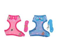 CLISPEED Chicken Harness and Hen Leash Set, Adjustable Pet Chicken Vest with Pulling Rope for Hen Walking and Rooster Traction, Medium Size Pink and Blue Pineapple Pattern