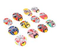 CLISPEED Chinese Opera Masks Flocking with Traditional Beijing Opera Design Lightweight 12pcs Plastic Material for Home and Office Party Supplies and Cosplay Accessories