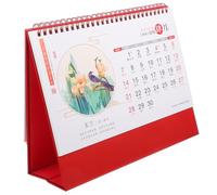CLISPEED Chinese Style Desk Calendar Monthly Planner Coil Binding Practical Office Accessory Household Decorative Desktop Calendar for Teachers Students and Workers