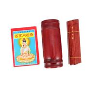 CLISPEED Chinese-style Divination Game with Sticks and Bucket Traditional Buddhist Fortune Telling Prop for Home Office Temple Suitable for All Ages and Material Deep Red