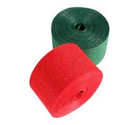CLISPEED Christmas Burlap Wired Ribbon 2 Rolls 2 Wide 11 Yards Red and Emerald for Home Hotel Office Restaurant Wrapping and Florist Crafts