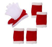 CLISPEED Christmas Horse Costume Accessories Featuring Plush Santa Hat and Comfortable Leg Wraps with Userfriendly Slipon Design for Holiday Parties and Festive Decorations