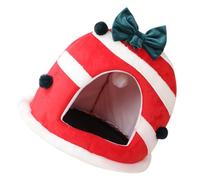 CLISPEED Christmas Pet House Warm Cozy Cat Bed for Small Dogs Winter Indoor Outdoor Decorative Small Pet Hideout