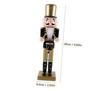 CLISPEED Christmas Wooden Nutcracker Ornament Black Gold Soldier Xmas Decoration for Home Table Festive Wood Nutcrackers Decor for Bedroom Living