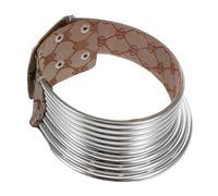 CLISPEED Chunky African Tribal Choker Necklace Bold Statement Collar Costume Jewelry for Women Versatile Long Neck Bib Style for Halloween Prom Birthday Party