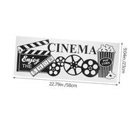 CLISPEED Cinema-Themed Wall Sticker Decal Peel and Stick Movie Design for Home Office Studio Decoration Easy Apply Smooth Surfaces