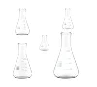 CLISPEED Conical Flasks Practical Laboratory Supplies with Wide Neck and Flat Bottom 5pcs High Borosilicate Glass 50ml to 1000ml Capacity for Chemistry Experiments