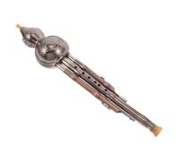 CLISPEED Copper-plated B Key Hulusi Cucurbit Flute Traditional Chinese Gourd Instrument with Three-tone Function for Students Beginners Practice and Performance