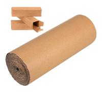 CLISPEED Corrugated Cardboard Roll Single Face 12 X 77.5 Inch Brown Paper Roll for Packing Shipping Crafting and DIY Projects