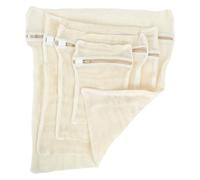 CLISPEED Cotton Mesh Laundry Bags with Fine Mesh Structure 4pcs for Delicates and Strong Zipper Closure, Breathable and Sturdy Wash Bags Suitable for Travel and Garment Storage
