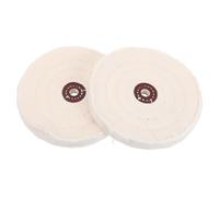 CLISPEED Cotton Polishing Wheel 2Pcs Set for Grinder, 6-Inch Diameter and 16Mm Bore, for Marble, Wood, Metal Surface Finishing and Rotary Tool Buffing
