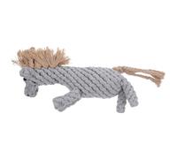 CLISPEED Cotton Rope Woven Dog Chew Squeaky Solves Separation Anxiety Cotton Rope Cartoon Woven Horse Shape Playing Grabbing Medium Dog