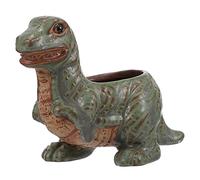 CLISPEED Creative Ceramic Dinosaur Succulent Planter Pot Chic Decorative Flowerpot for Indoor Plants Material Stylish Home Office Decor Plant Lovers