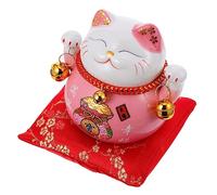 CLISPEED Creative Ceramic Fortune Cat Piggy Bank Lovely Cartoon Money Saving Pot for Adults Mini Pink Maneki Neko Figurine Unique Family and Friends