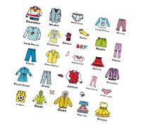 CLISPEED Creative Clothes Storage Label Stickers for Wardrobe Organization Self Adhesive Clothes Classification Decals with Pictures and Text Easy Identification for Home Decor