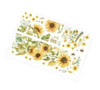 CLISPEED Creative Sunflower and Bee Wall Decals 2 Pcs Adhesive Wall Stickers Removable Suitable for Clean Dry Surfaces Like Glass and Tile Bedroom Living Room 30X90Cm