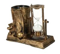 CLISPEED Creative Vintage Resin Sand Clock Ornament Retro Style Hourglass Decor for DIY Scene Decoration Unique Desktop Adornment Compact Beautiful Workmanship