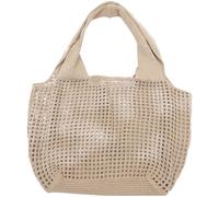 CLISPEED Crochet Tote Bag Mesh Tote Bag Khaki Polyester Lightweight Breathable Large Capacity Daily Shopping Outdoor Picnic