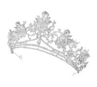 CLISPEED Crystal Silver Baroque Tiara Headband for Women Birthday Wedding Pageant Hair Accessory