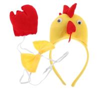 CLISPEED Cute Chicken Headband Set for Adults Elastic Comfortable Fit Plush Hen Costume Accessory for Thanksgiving Easter Party Celebrations