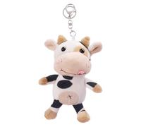 CLISPEED Cute Cow Plush Keychain Bag Pendant with Random Tail and Clip, Soft Hanging Ornament for Women’s Fashion Accessories, Creative Key Ring Charm for Everyday Use Random Color