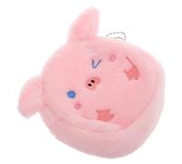 CLISPEED Cute Plush Pig Coin Purse with Zipper, Mini Cartoon Plush Wallet for Storing Coins, Practical Pink Animal Change Pouch for Boys and Girls and Teens