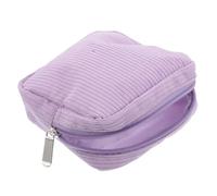 CLISPEED Cute Small Corduroy Makeup Bag for Women, Versatile Travel Cosmetic Pouch Zipper, Multifunctional Square Sanitary Napkin Storage Bag, Compact and Fashionable