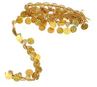 CLISPEED Cuttable Multi Function Costume Trim for Sewing Embroidered Lace DIY Clothing and Curtain Decor Premium Craft Ribbon Trim for Womens Garments and Home Crafts Gold Sequin Supply