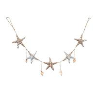 CLISPEED Decoraciones Para Salas De Casa Nautical Star Sea Shell Garland Wall Hanging Ornament Ocean Coastal Nautical Party Decoration Bunting Banner Under The Sea Beach Wedding Decor Home Decoration