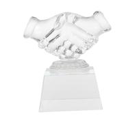 CLISPEED Decorative Hand Shaped Crystal Trophy Transparent Award for Festivals Parties Home Decor Unique Delicate Design Premium Quality Crystal Prize Accessory