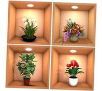 CLISPEED Decorative Wall Stickers Plant Pot Sticker Removable PVC Self-Adhesive 3D Wall Art Decal for Home Living Room Bedroom Kitchen Decor