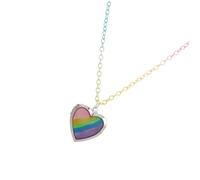 CLISPEED Delicate Heart Pendant Necklace for Smooth Edges Colorful Rainbow Chain Safe and Comfortable Jewelry Friends Daily Wear