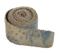 CLISPEED Denim Polyester Ribbon 3D Star Pattern 3.8Cm Wide 4-Yard Roll for DIY Sewing and Festival Accessories