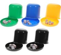 CLISPEED Dice Cup Set with 25PCS and 5 Bottoms: Poker Shaker Cups for Liar's Game, Perudo, Family Game Night, Pub Party Tabletop Play, ABS Entertainment Pack for Adults Kids