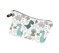 CLISPEED Dinosaur Print Makeup Pouch Portable Cosmetic Organizer Bag Travel Toiletry Storage Handbag for Cosmetics and Toiletries Multifunctional Small Travel Purse for Clean and Neat