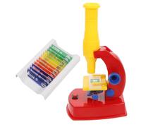 CLISPEED DIY Educational Microscope with Angle for Science Experiments Optical Learning Tool with Prepared Specimens for Student Stem Exploration